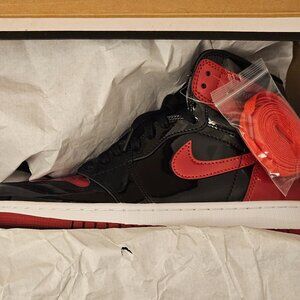 Nike Air Jordan 1 Retro High OG Patent Bred Black Red  size 8 Men's